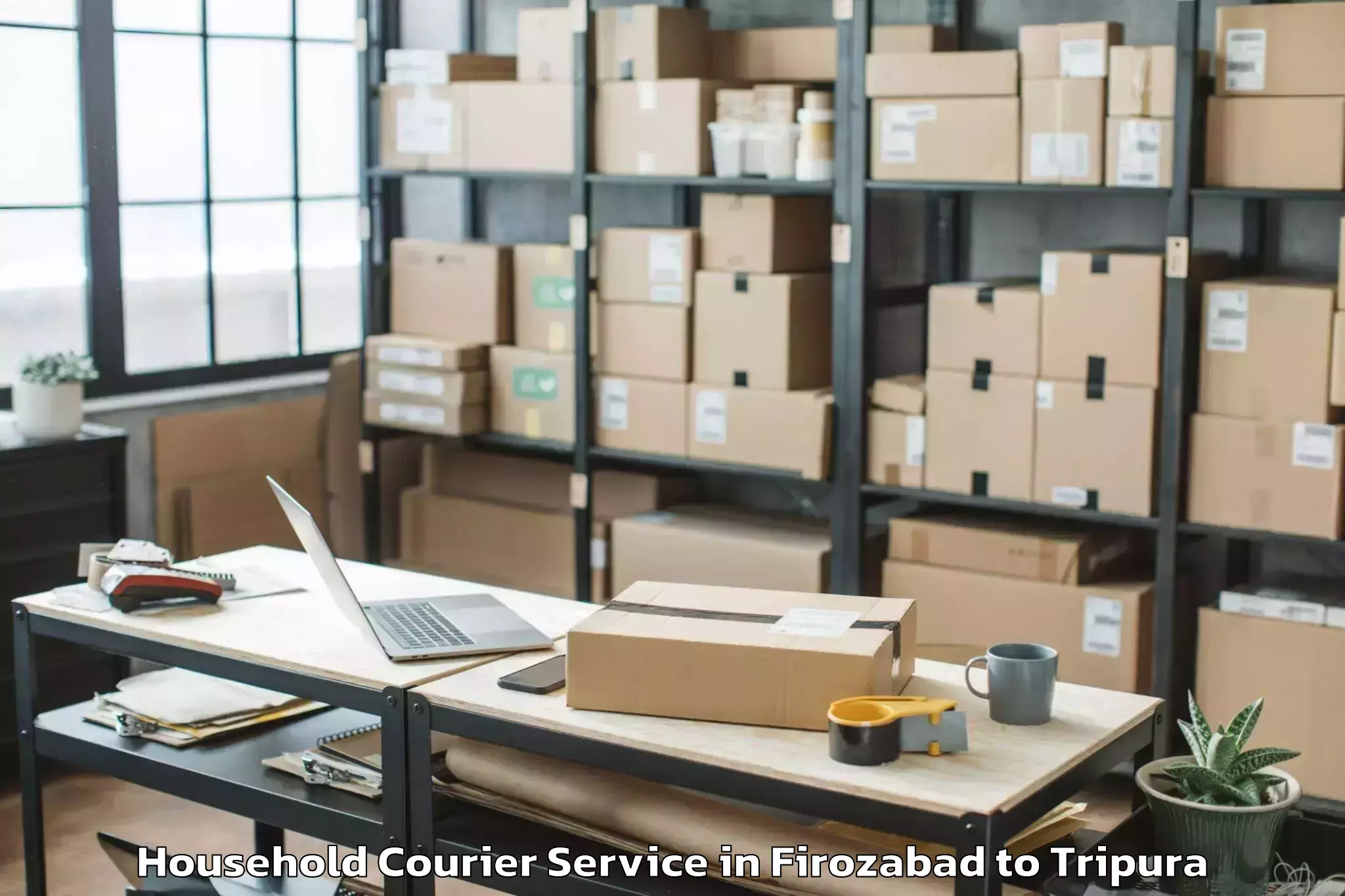 Professional Firozabad to Khowai Household Courier